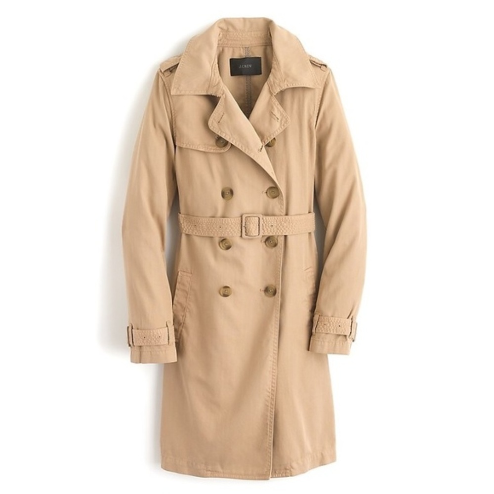 J.Crew Trench Coat Washed Cotton Natural